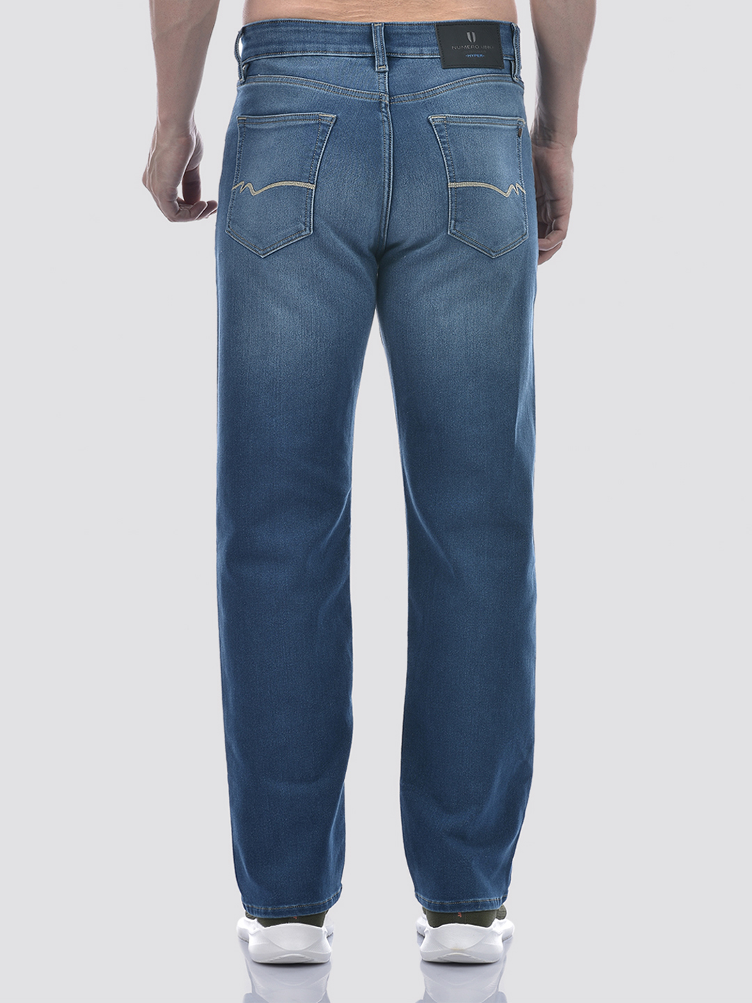 Numero Uno Men Mid Blue Wide Leg Fit Sustainable Jeans